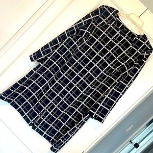 Alfani Black with white and gray plaid duster NWT